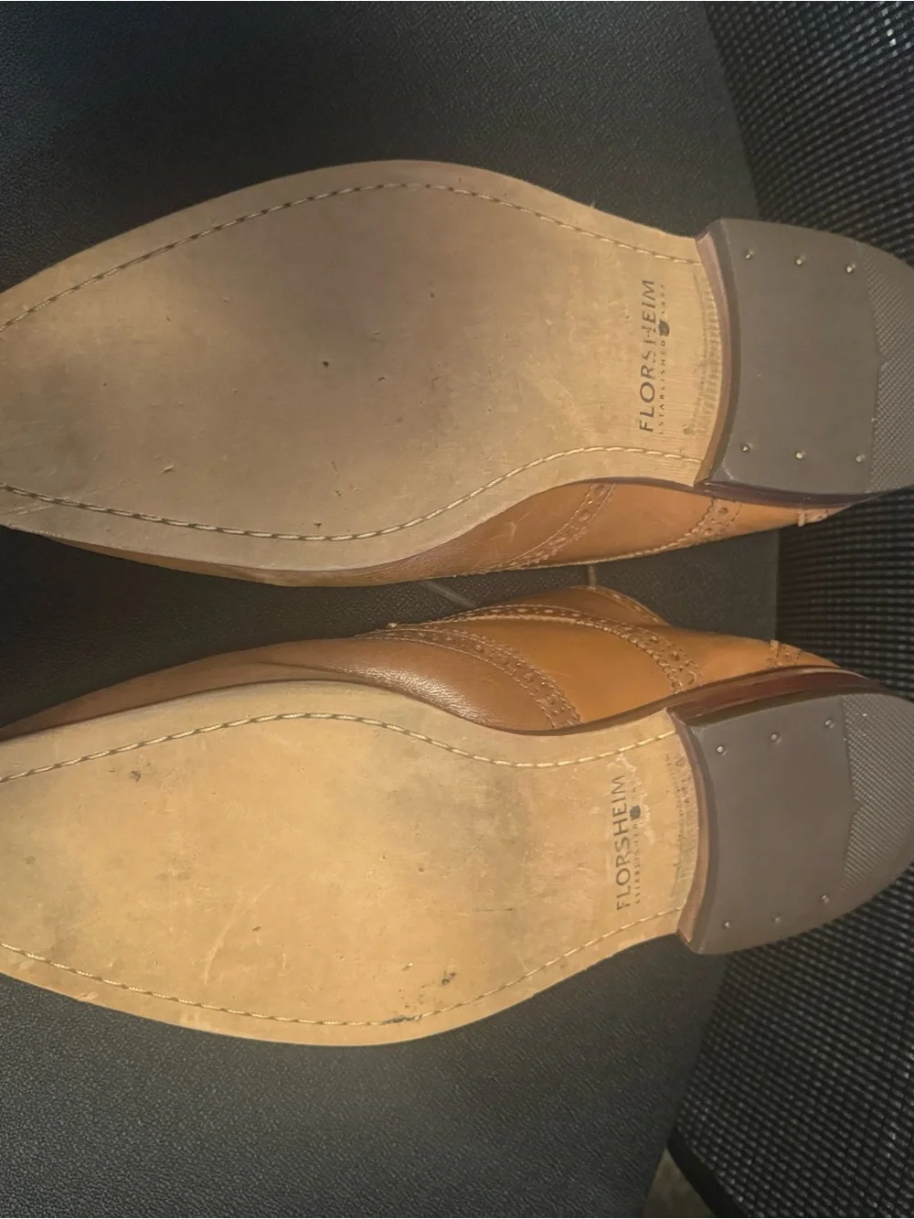 Florsheim Tan Brown Leather Wingtip Oxfords 12 wide